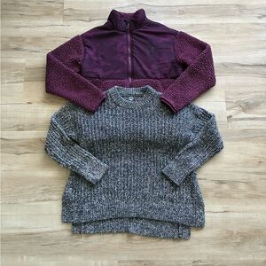 XS Sweater BUNDLE Reebok Deep Purple Fleece & Aerie Sweater